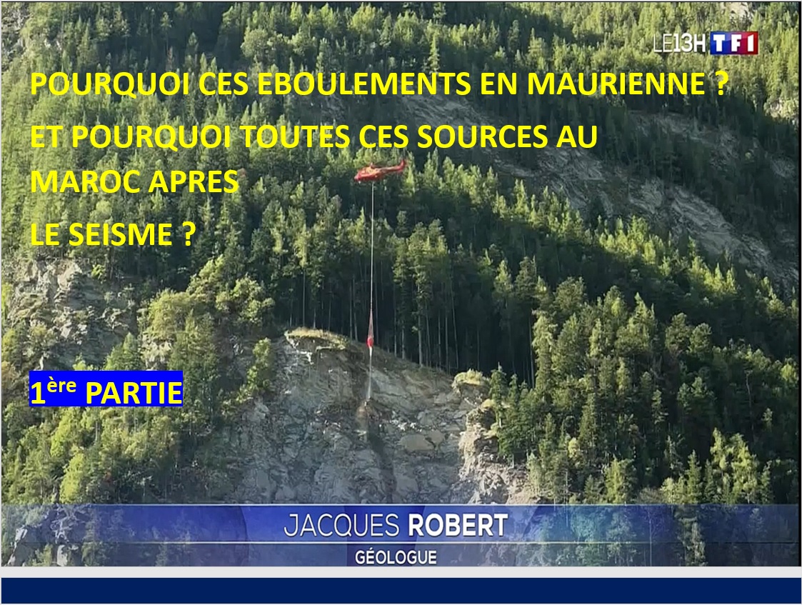 J'INTERVIENS AU JT DU 13 H SUR TFI : L'EBOULEMENT EN MAURIENNE - EXPLICATIONS